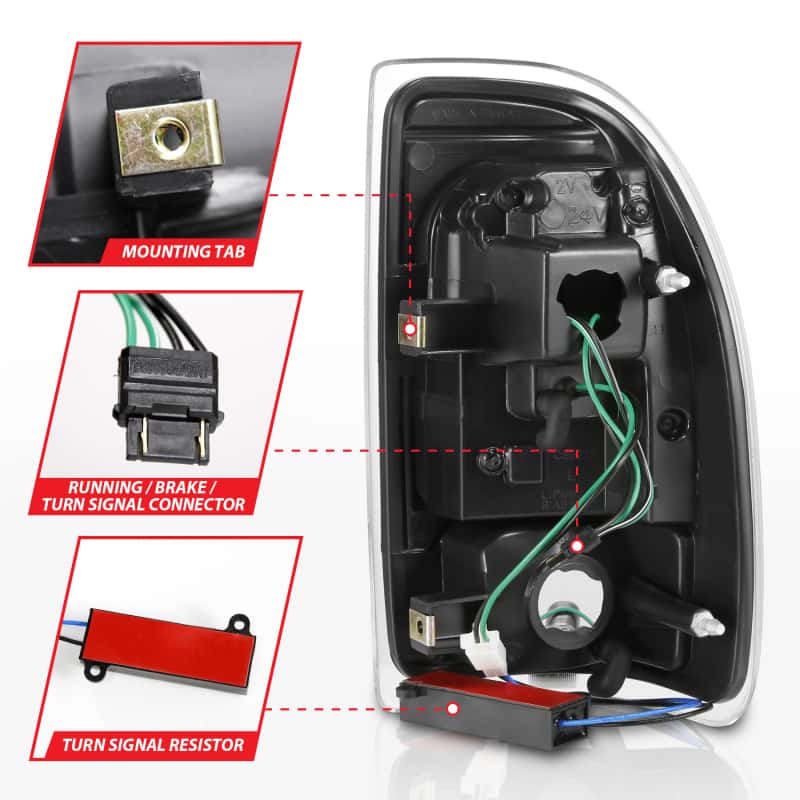 ANZO — ANZO 1997-2004 Dodge Dakota LED Taillights Black Housing Smoke Lens Pair - view 12