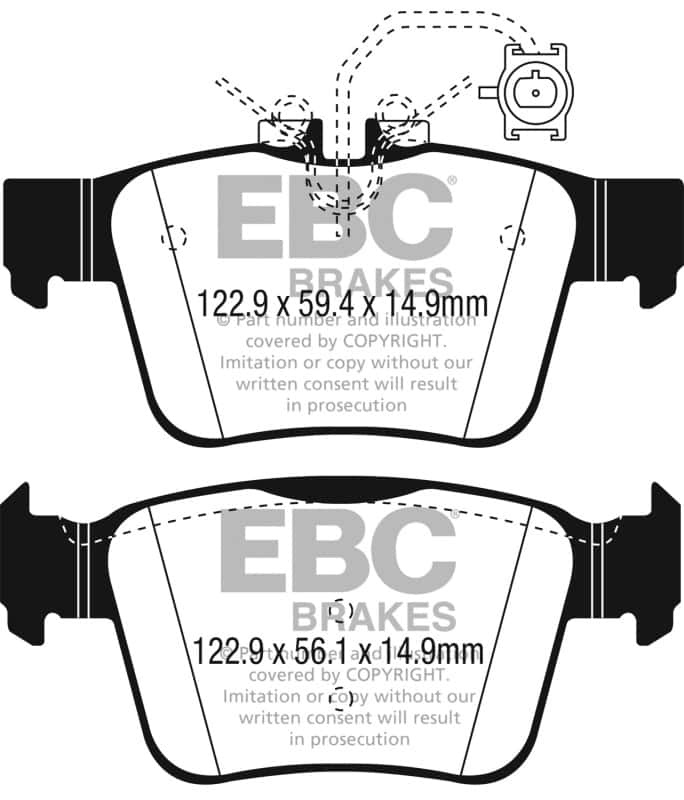 EBC — EBC 17+ Alfa Romeo Giulia 2.0L Turbo Ultimax Rear Brake Pads
Disc Brake Pad - view 1