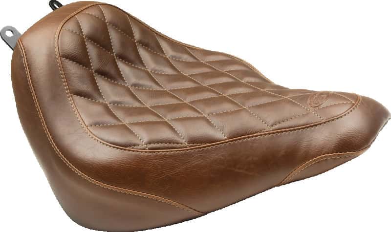 Mustang Motorcycle — Mustang 18-21 Harley Heritage Classic, Deluxe Wide Tripper Solo Seat Diamond Stitch - Brown - view 2