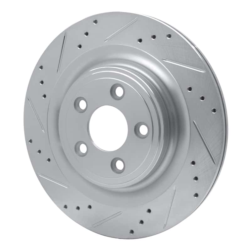 R1 Concepts — R1 2006-2015 Jaguar XJ Rear Left Drilled & Slotted Silver Brake Rotor
R1 Brake Rotor Drill - view 2