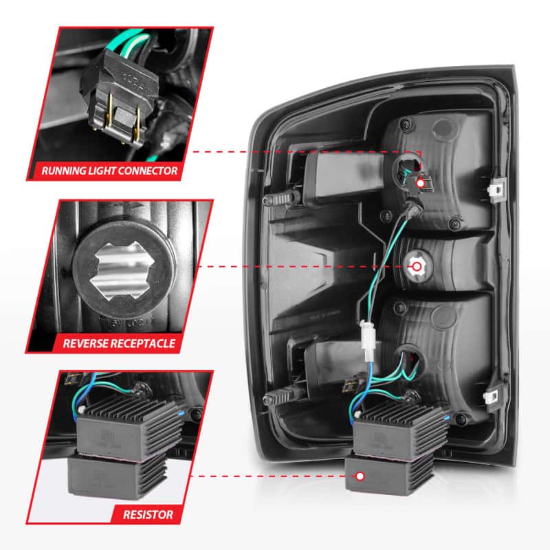 ANZO — ANZO 15-19 Chevy Silverado 2500HD/3500HD (Halgn Only) LED Tail Lights w/Black Light Bar & Clear Lens - view 12