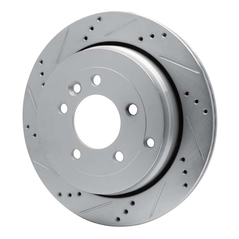 R1 Concepts — R1 05-07 Land Rover LR3 Rear Left Drilled & Slotted Silver Brake Rotor
R1 Brake Rotor Drill - view 2