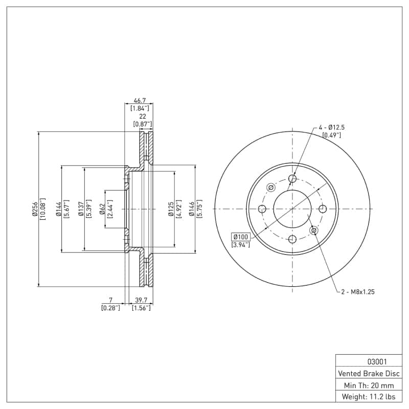 DFC — DFC 06-12 Dodge Attitude (Mexico) Front GeoSPEC Coated Rotor
DFC Brake Rotor - view 6
