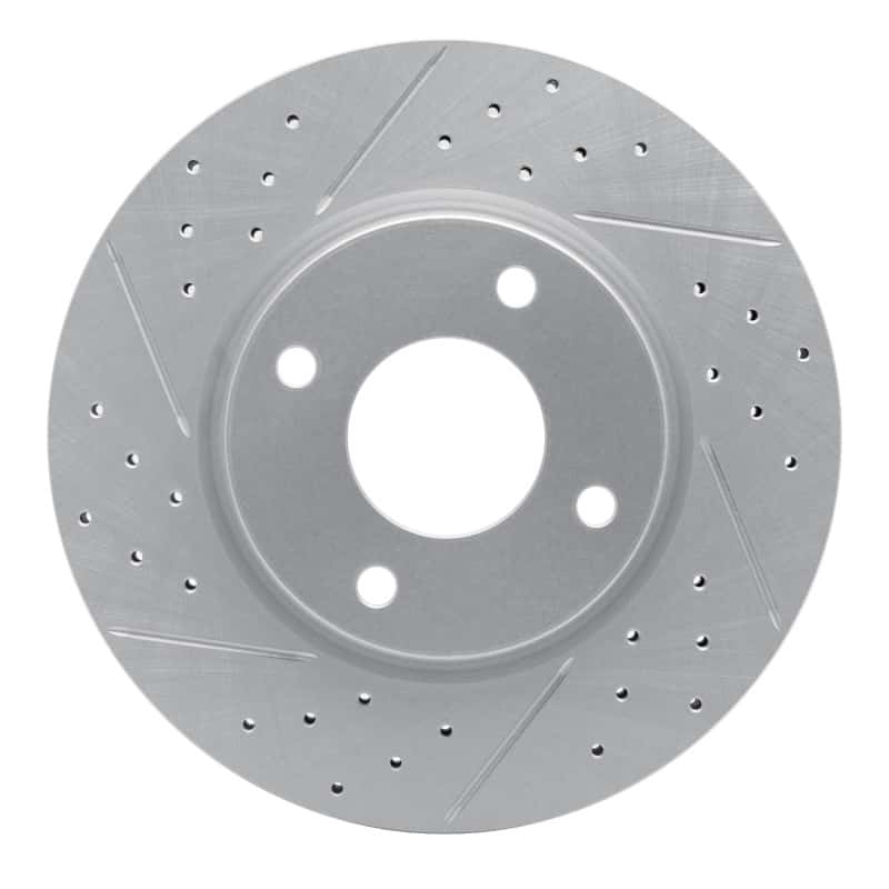 R1 Concepts — R1 07-14 Nissan Sentra Front Left Drilled & Slotted Geo-Carbon Rotor - view 1