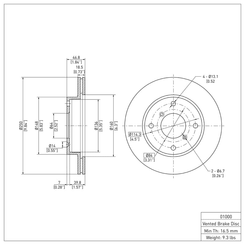 DFC — DFC 89-94 Suzuki Swift Front Brake Rotor
DFC Brake Rotor - view 2