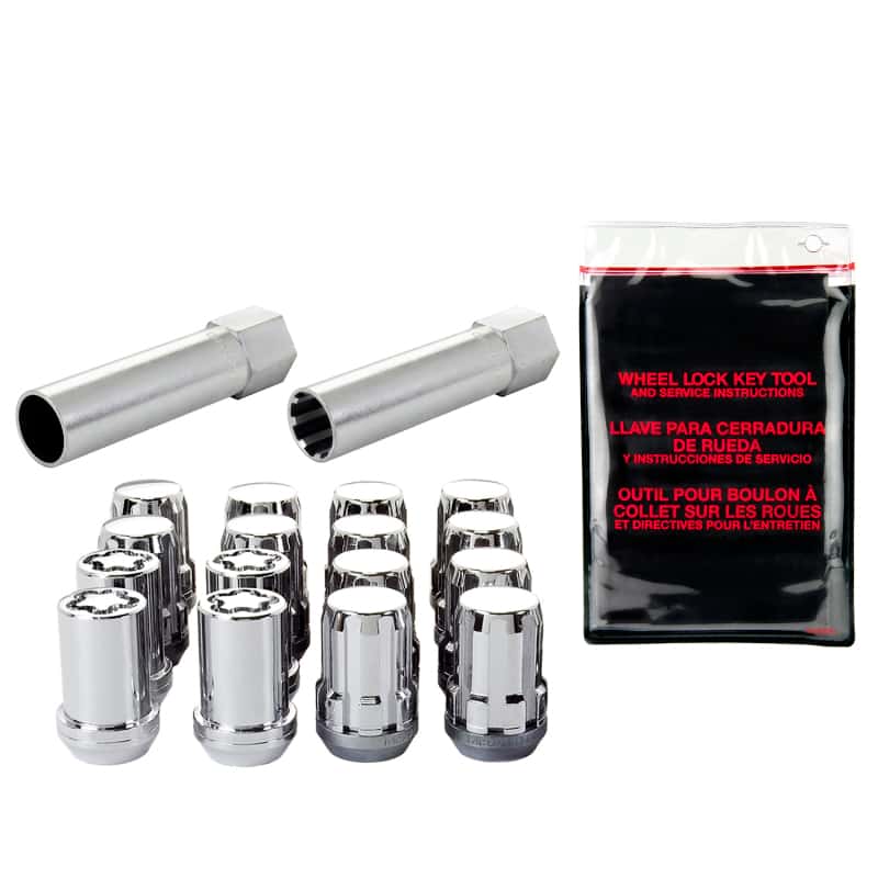 McGard — McGard SplineDrive Tuner 4 Lug Install Kit w/Locks & Tool (Cone) M12X1.25 / 13/16 Hex - Chrome - view 1
