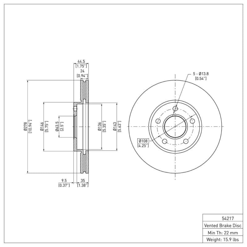 DFC — DFC 10-13 Ford Transit Connect Front GeoSPEC Coated Rotor
DFC Brake Rotor - view 6