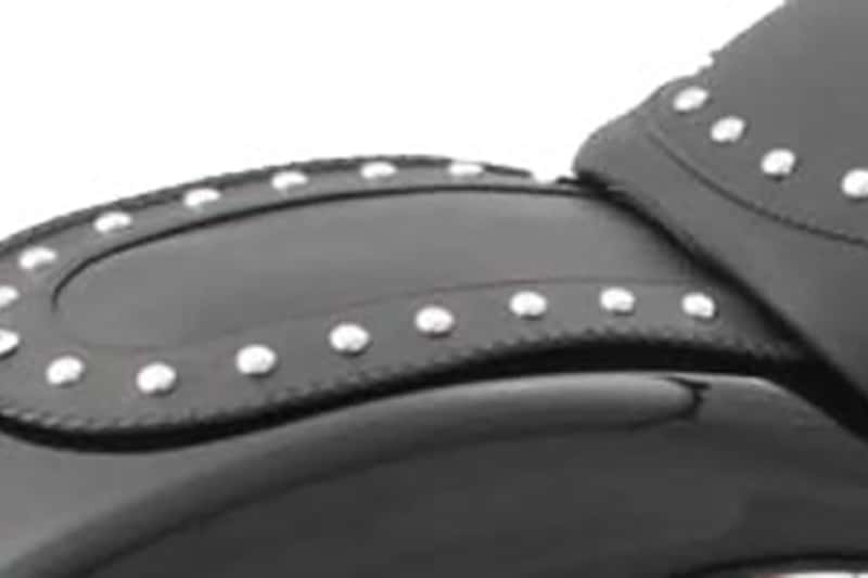Mustang Motorcycle — Mustang 06-10 Harley Softail FXST, 07-17 FLSTF Fender Bib w/Studs - Black - view 1