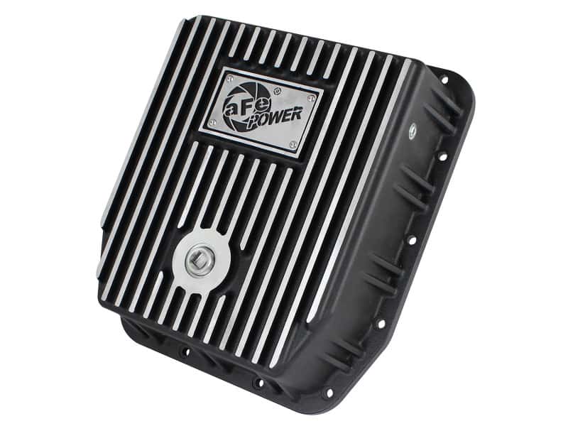 aFe — aFe POWER Transmission Pan Ford Trucks 80-92 (AOD Transmission)- Black w/ Machined Fins
Transmission Pan - view 1