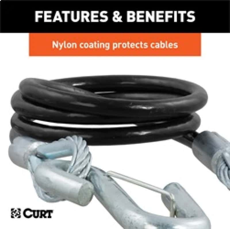 RockJock — RockJock Curt Towing Safety Cable Kit 44 1/2in Long w/ 2 Snap Hooks 5000lbs 2-Pack
Safety Cable - view 3
