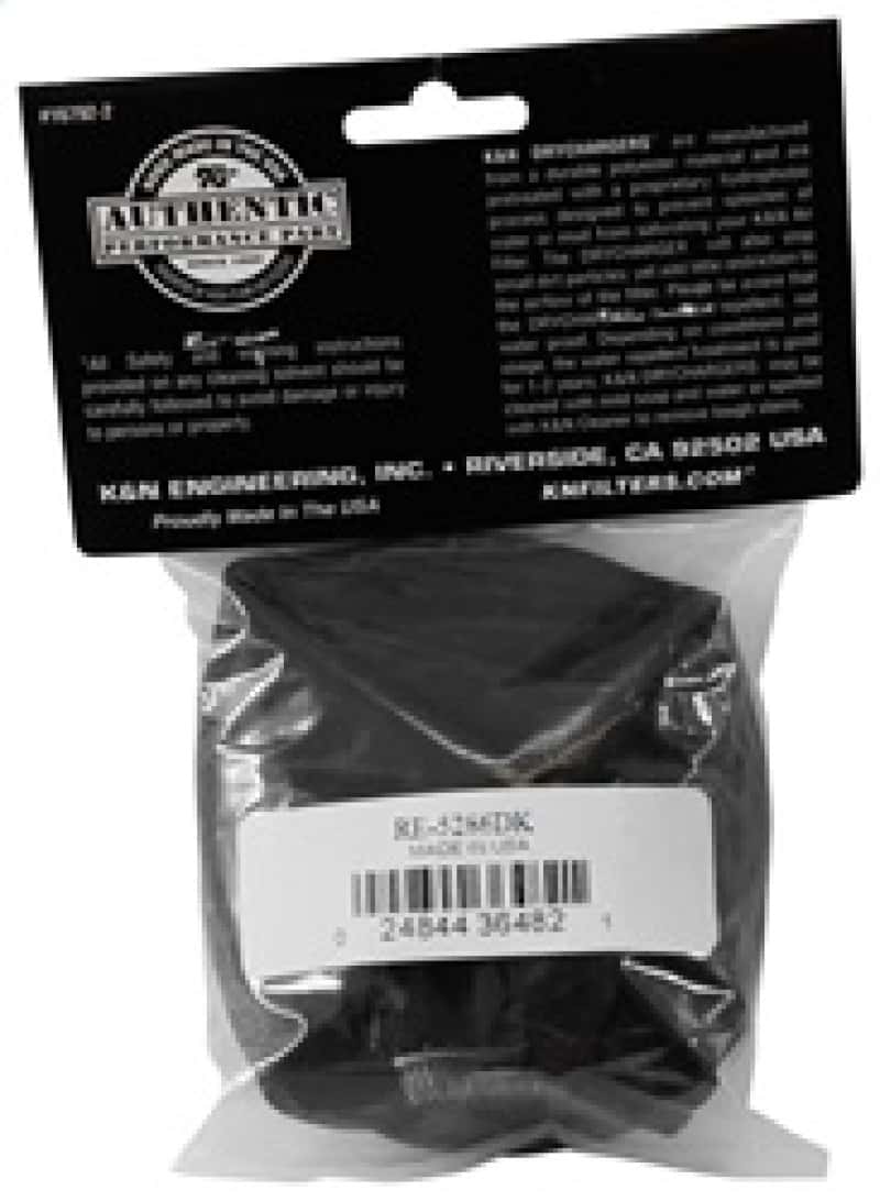 K&N Engineering — K&N Black Drycharger Rectangle Straight Air Filter Wrap - Black - view 5