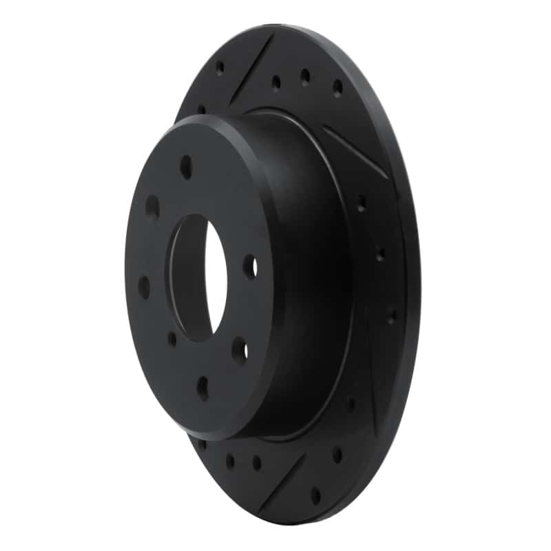 R1 Concepts — R1 86-88 Mazda RX-7 Rear Left Drilled & Slotted Black Brake Rotor
R1 Brake Rotor Drill - view 2
