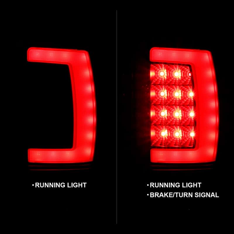 ANZO — ANZO 1994-2001 Dodge Ram 1500 LED Taillights Plank Style Black w/Smoke Lens - view 3