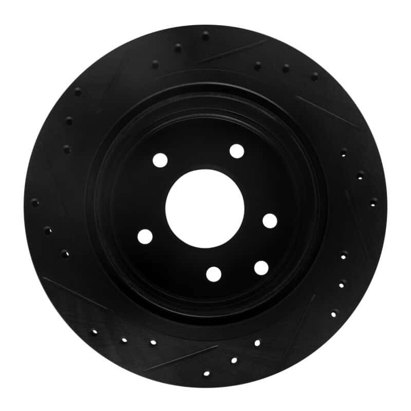 R1 Concepts — R1 93-01 Infiniti Q45 Rear Right Drilled & Slotted Black Brake Rotor
R1 Brake Rotor Drill - view 5
