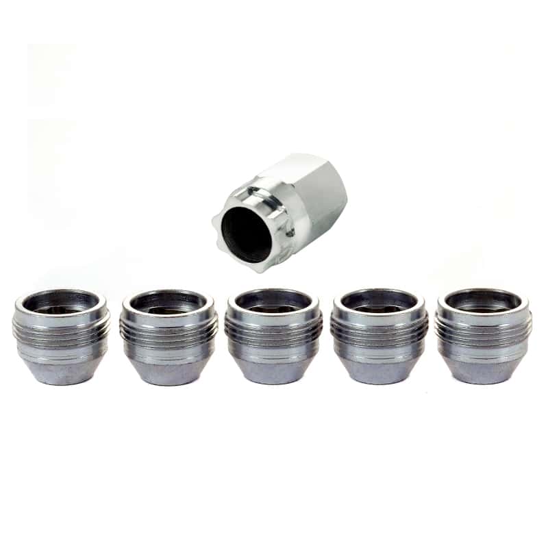 McGard — McGard Wheel Lock Nut Set - 5pk. (Under Hub Cap / Cone Seat) M14X.5 / 22mm Hex / .893in. L. - Silver - view 1