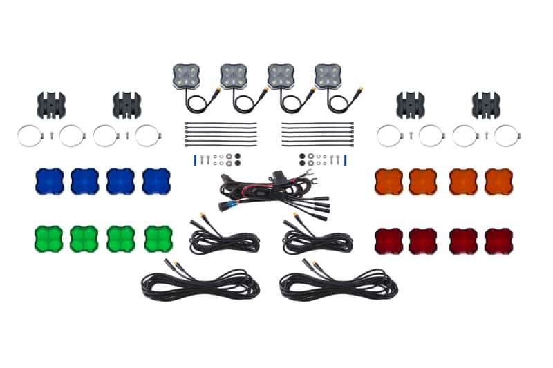 Diode Dynamics — Diode Dynamics Stage Series SXS Rock Light Installer Kit - White Diffused M8 (4-pack) - view 1