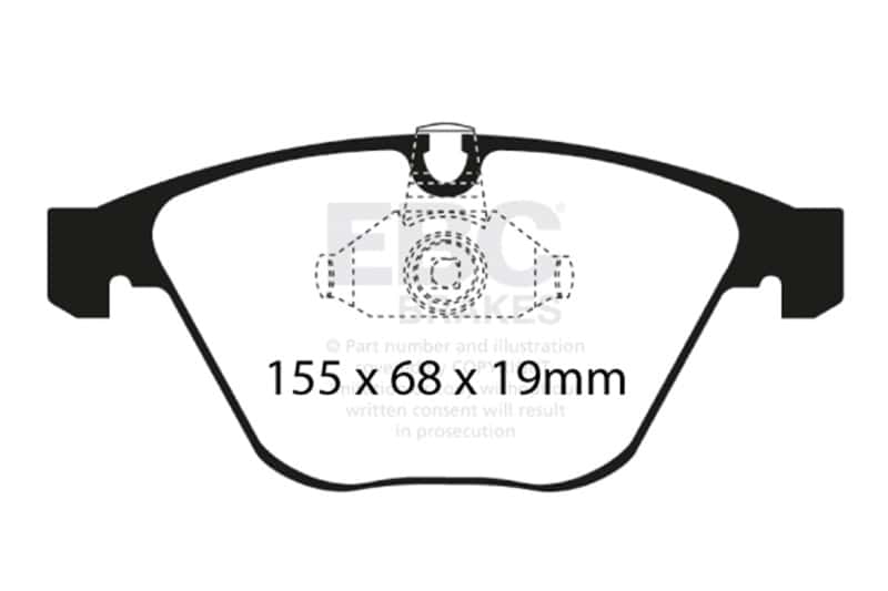 EBC — EBC 08-10 BMW M3 4.0 (E90) Redstuff Front Brake Pads
Disc Brake Pad - view 1
