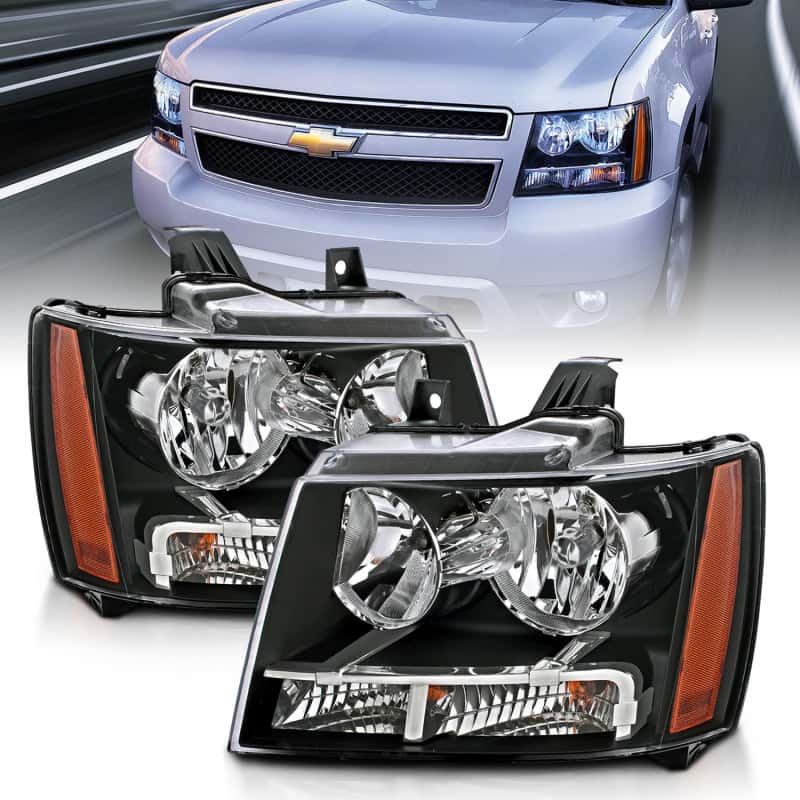 ANZO — ANZO 2007-2014 Chevrolet Tahoe/Suburban Crystal Headlights Black
Crystal Headlights
Head Light Set - view 1