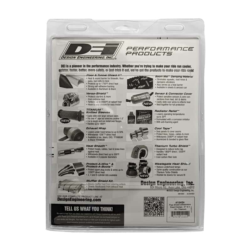 DEI — DEI Pipe Shield w/Stainless Steel Clamps - 4in x 12in - Titanium
Exhaust Heat Shield - view 5