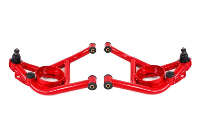 BMR Suspension — BMR 70-81 Chevrolet Camaro A-Arms Lower Delrin Bushings Std Ball Joint - Red
Lower Control Arms - view 1