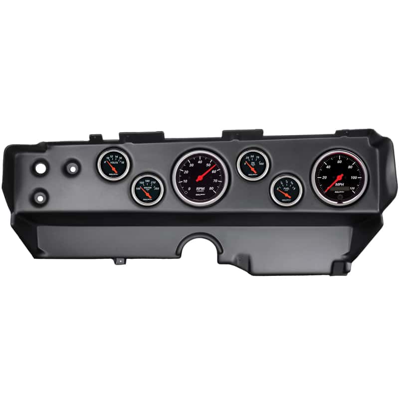 AutoMeter — Autometer Designer Black 70-74 E-Body/Cuda/Challenger Dash Kit 6pc Tach/ MPH/ Fuel/ Oil/ WTMP/ Volt
GA KT EBODY 70-74 DB - view 1