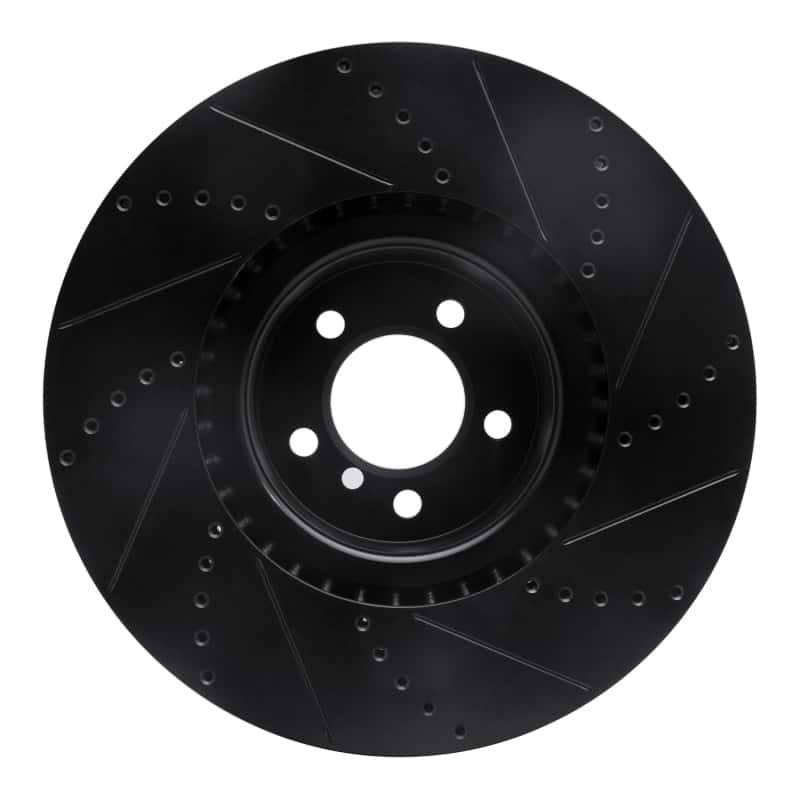R1 Concepts — R1 10-12 Land Rover Range Rover Front Left Drilled & Slotted Black Brake Rotor
R1 Brake Rotor Drill - view 5