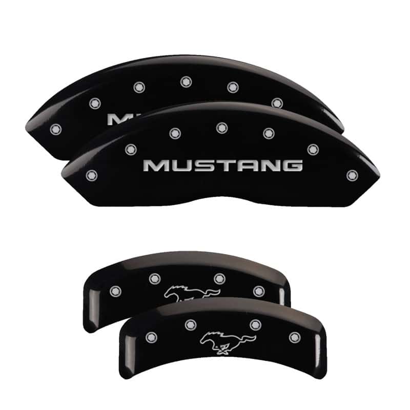 MGP — MGP 4 Caliper Covers Engraved Front Mustang Engraved Rear Pony Black finish silver ch
Caliper Covers - view 1