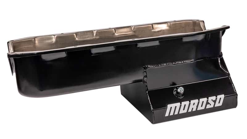 Moroso — Moroso Pre-85 Chevrolet Small Block (w/Driver Side Dipstick) Wet Sump 7qt 8.25in Steel Oil Pan - Blk - view 4
