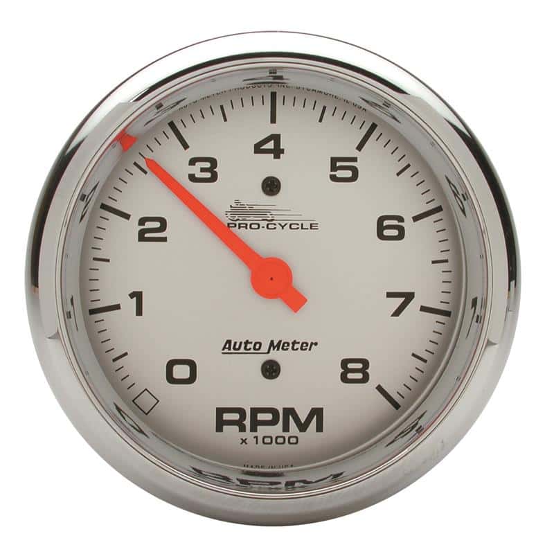 AutoMeter — Autometer Pro-Cycle Gauge Tach 3 3/4in 8K Rpm 2&4 Cylinder Silver
3.4" 8KRPM SLVR PC - view 1