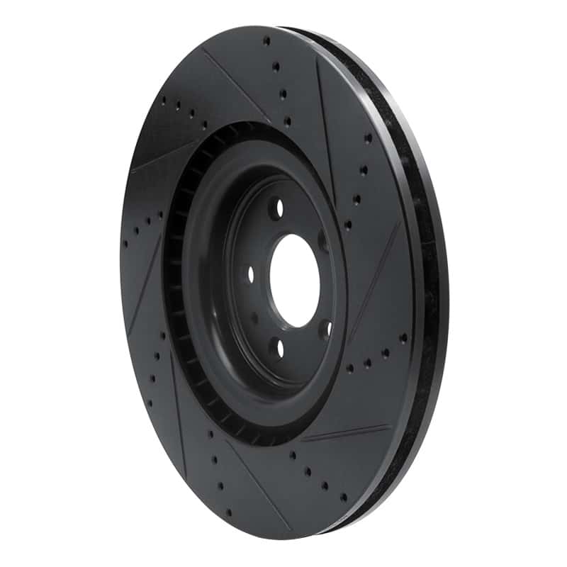 R1 Concepts — R1 13-14 Ford Mustang Front Left Drilled & Slotted Black Brake Rotor
R1 Brake Rotor Drill - view 4