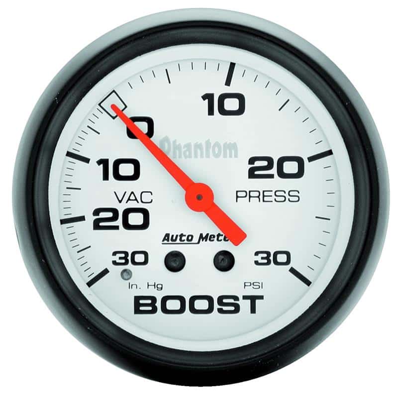 AutoMeter — Autometer Phantom 66.7mm 30 in Hg-Vac/30PSI Mechanical Vacuum/Boost Gauge
2-5/8" BOOST-VAC, 30 - view 2