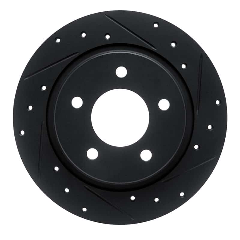 R1 Concepts — R1 04-13 Mazda 3 Rear Right Drilled & Slotted Black Brake Rotor
R1 Brake Rotor Drill - view 1