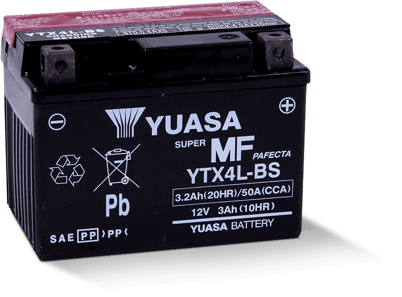 Yuasa Battery — Yuasa YTX4L-BS Maintenance Free AGM 12-Volt Battery w/Bottle - view 2