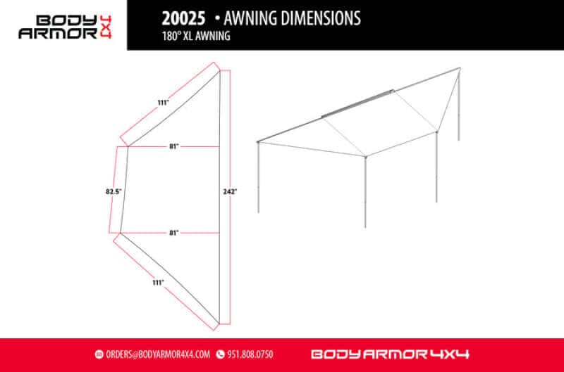 Body Armor 4x4 — Body Armor 4x4 Sky Ridge 180XL w/ Mounting Brackets
Sky Ridge Awning - view 4