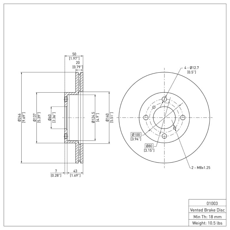 DFC — DFC 99-07 Suzuki Aerio Front Brake Rotor
DFC Brake Rotor - view 6