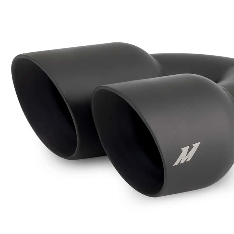 Mishimoto — Mishimoto Dual Offset Tips 2.5in Inlet 3in Outlet Slash Cut - Black - view 3