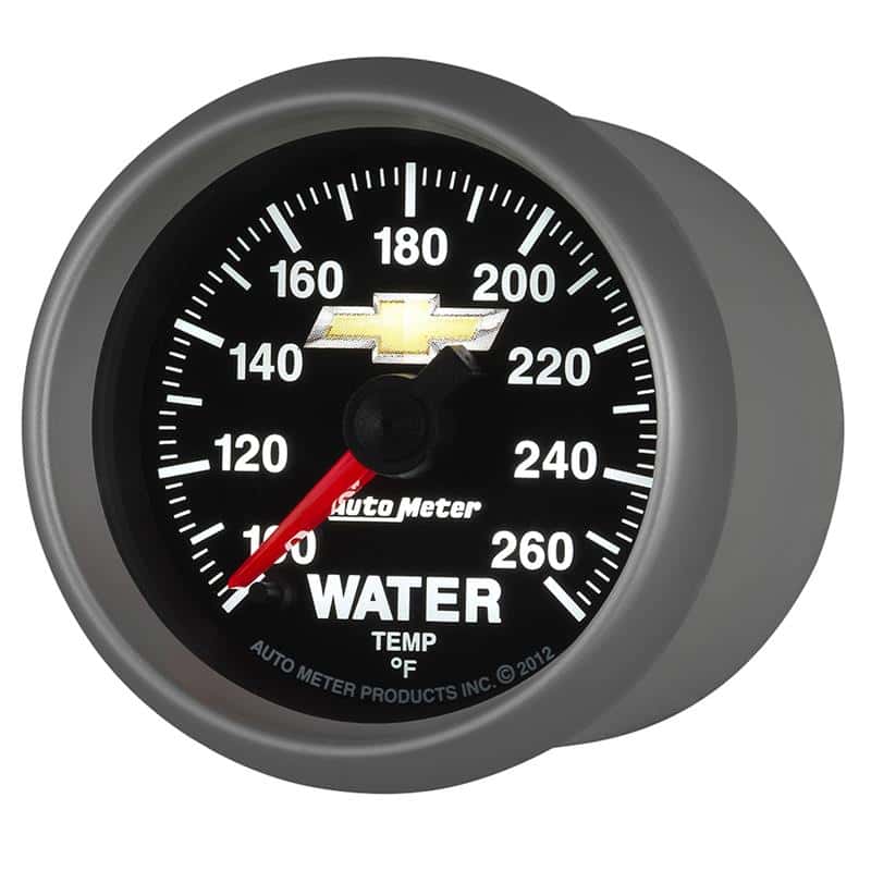 AutoMeter — AutoMeter Gauge Water Temp 2-1/16in. 100-260 Deg. F Digital Stepper Motor Chevy Gold Bowtie
GA 2" WTMP 260F COPO - view 4