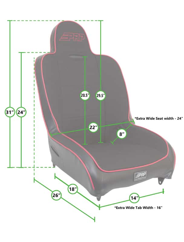 PRP Seats — PRP Premier High Back Suspension Seat (Two Neck Slots) - Black/Red - view 3