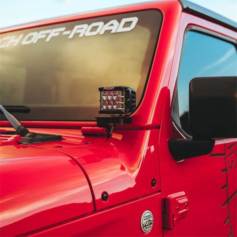 Rigid Industries — Rigid Industries 2018 Jeep JL - A-Pillar Mount Kit - Mounts Set of D / D-SS / SR-M / Ignite Series
18 JEEP JL A-PLR MNT
A-PILLAR MOUNT - view 4