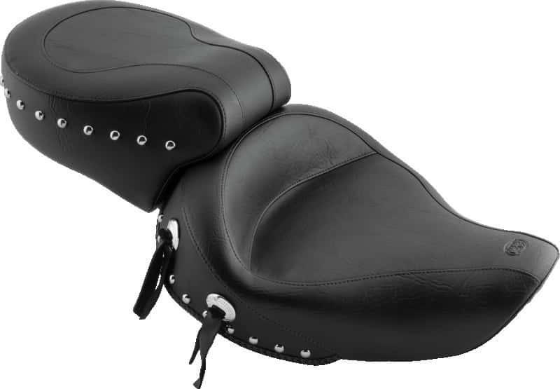 Mustang Motorcycle — Mustang 91-05 Harley Dyna Wide Touring 1PC Seat w/Studs - Black - view 2