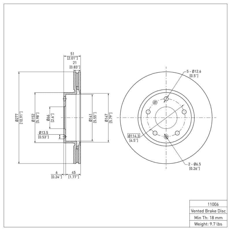 DFC — DFC 02-05 Land Rover Freelander Front Brake Rotor
DFC Brake Rotor - view 6