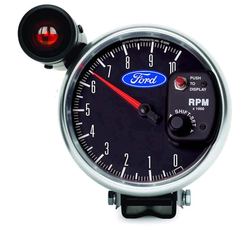 AutoMeter — Autometer Ford 5in. 10K RPM Pedestal w/ Ext. Shift-Lite Tachometer Gauge
5" TACH, 10K, SHFTLT - view 1