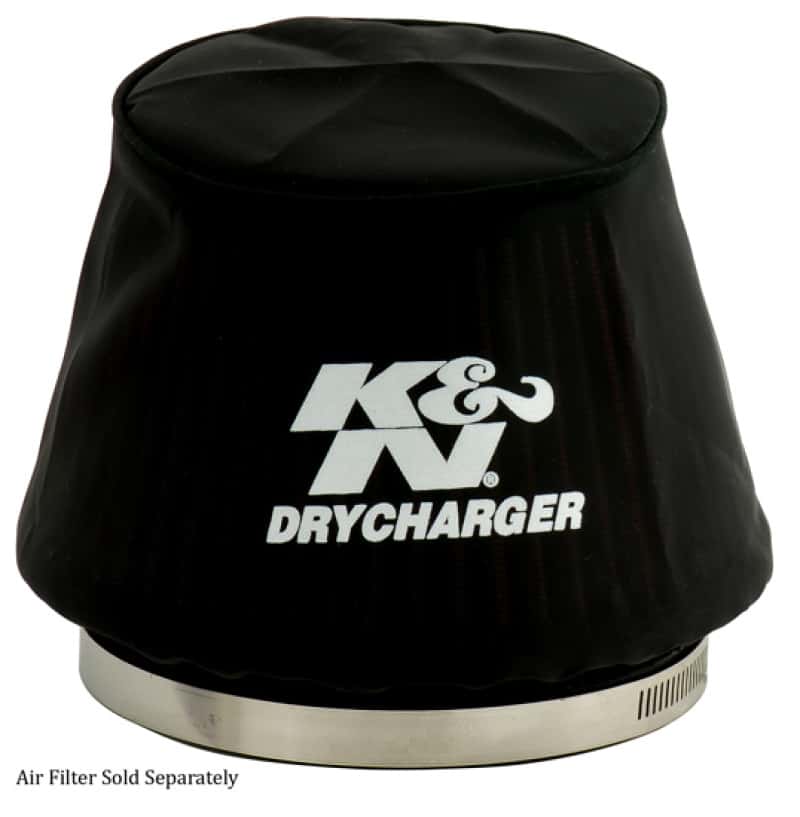K&N Engineering — K&N Black Drycharger 6.25in Base ID / 4.375in Top ID / 4.125in Height Air Filter Wrap - view 1