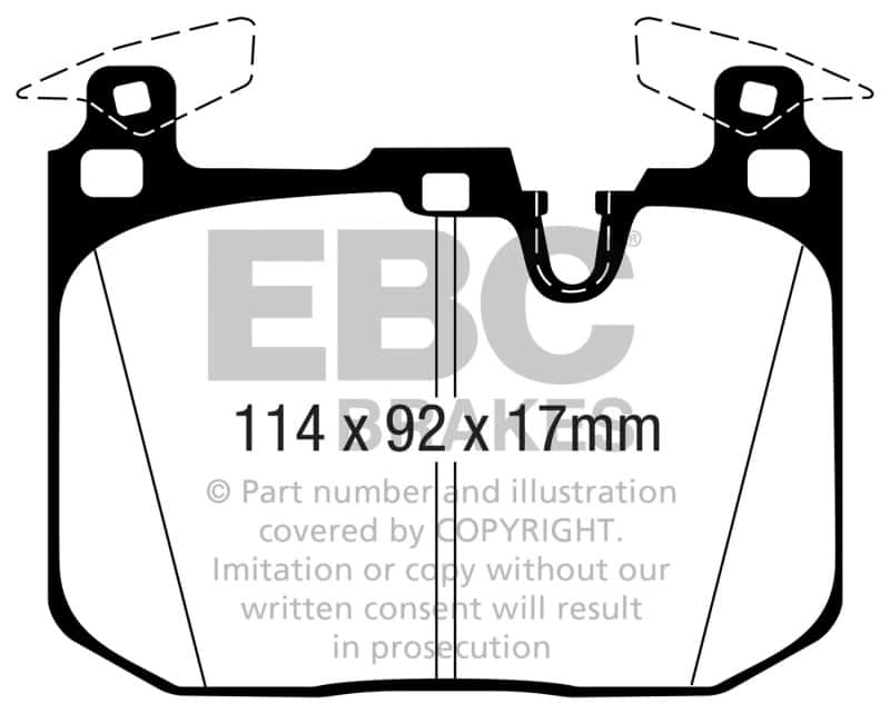EBC — EBC BMW M2 / M3 / M4 Yellowstuff Front Brake Pads
Disc Brake Pad - view 3