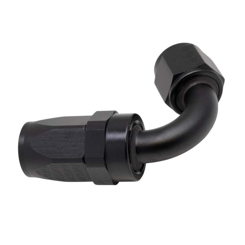 DeatschWerks — DeatschWerks 8 AN Female Flare Swivel 120-Degree Hose End CPE - Anodized Matte Black
Lines & Fittings - view 1