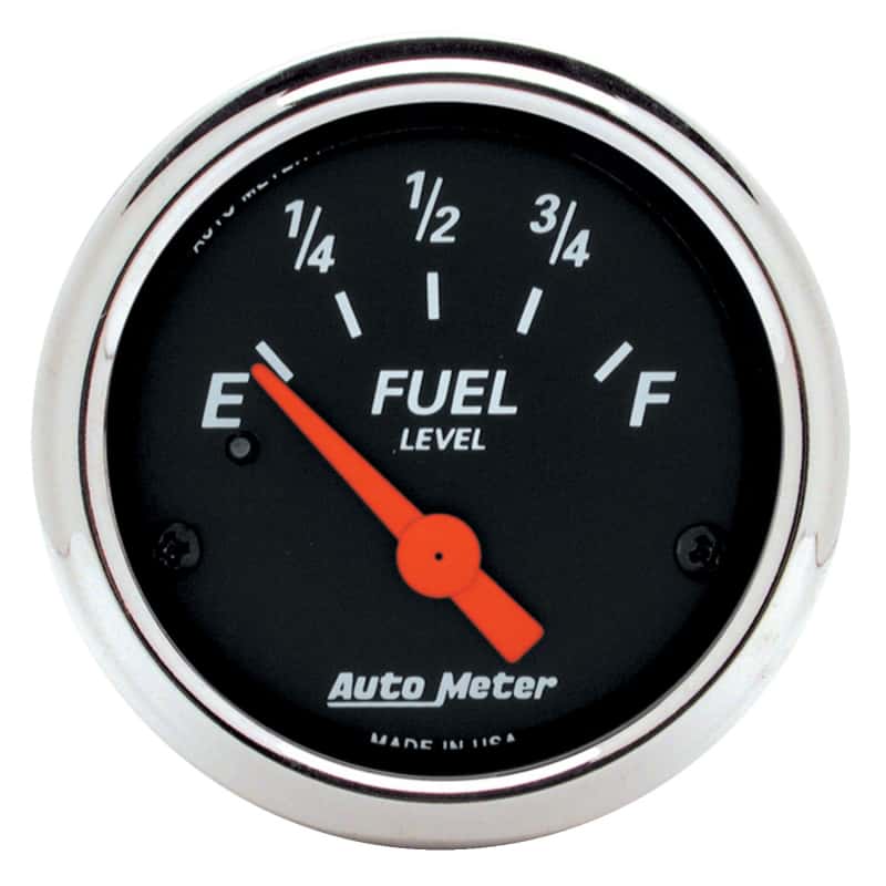 AutoMeter — Autometer Designer Black 2-1/16in Black Fuel Level Gauge
GA 2" FUEL 240-33 DB - view 1