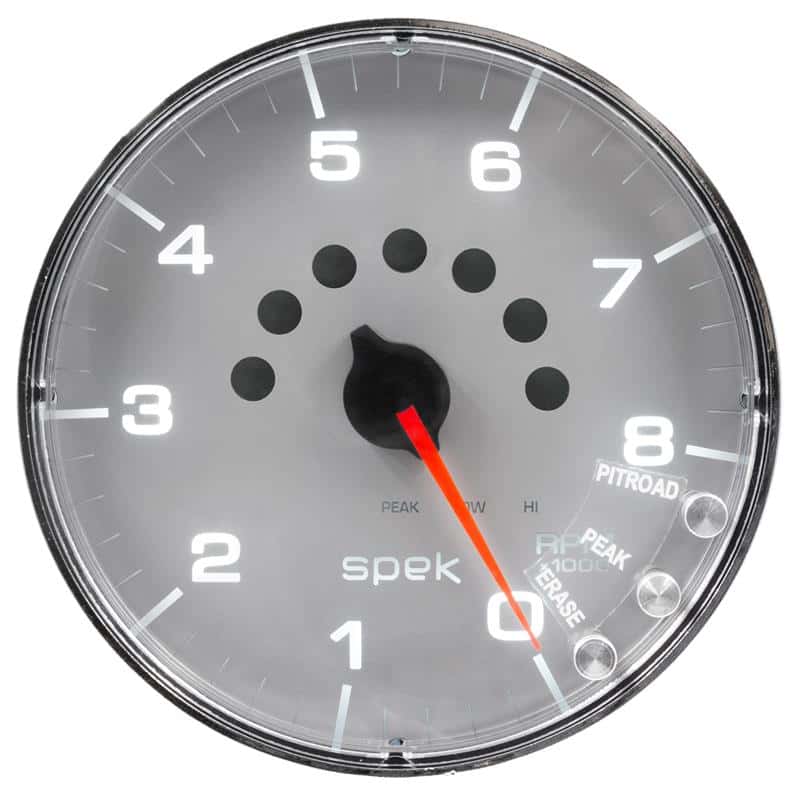 AutoMeter — Autometer Spek-Pro Gauge Tachometer 5in 8K Rpm W/Shift Light & Peak Mem Silver/Chrome
GA 5" 8KRPM SFC SPEK - view 1