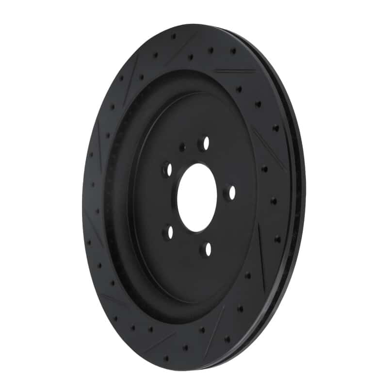 R1 Concepts — R1 13-14 Ford Mustang Rear Right Drilled & Slotted Black Brake Rotor
R1 Brake Rotor Drill - view 4