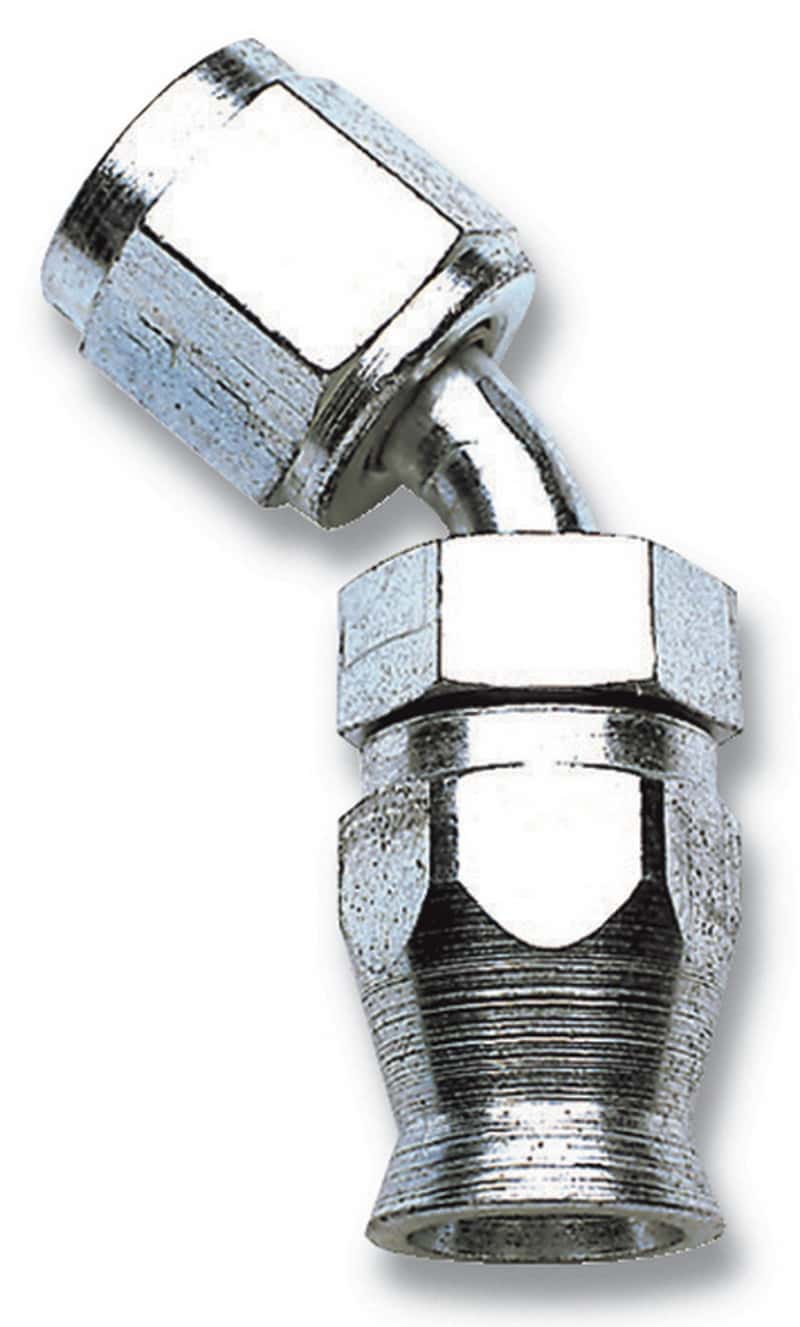 Russell — Russell Performance -6 AN Endura PowerFlex Power Steering 45 Degree Hose Ends
Hose Fitting - view 1