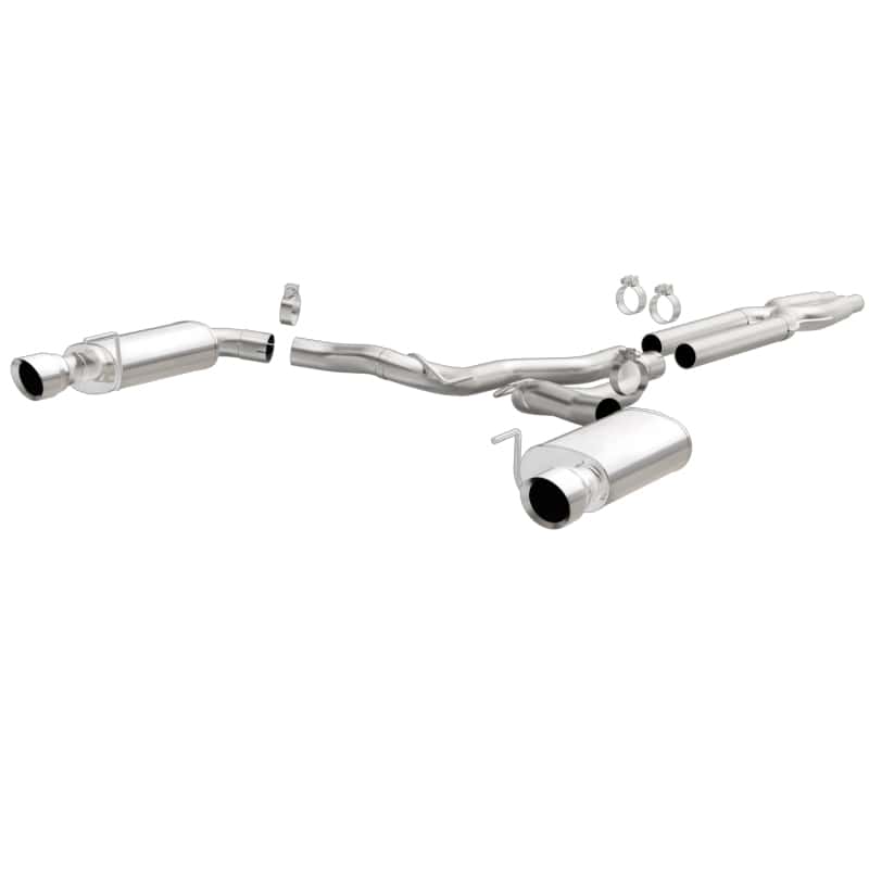 Magnaflow — MagnaFlow Cat Back, SS, 3in, Street, Dual Split Polished 4.5in Tips 2015 Ford Mustang GT V8 5.0L
Cat-Back - view 1